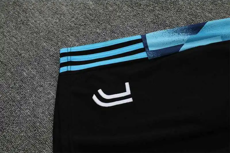 22-23 Juventus Training Suit Short Sleeve Kit Blue Black