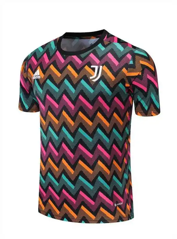 22-23 Juventus Training Suit Short Sleeve Kit Colorful Plaid