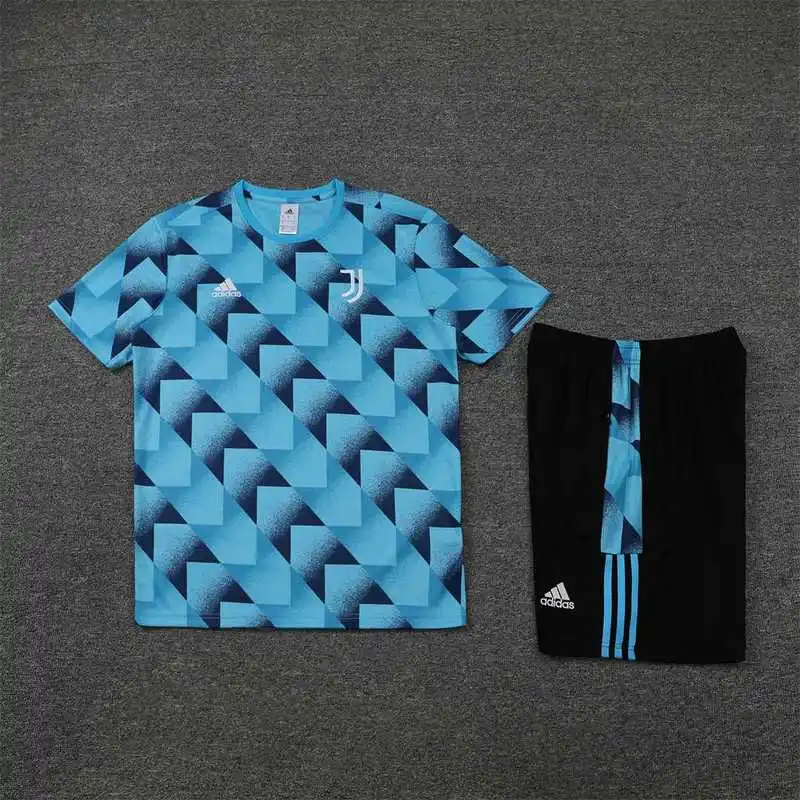 22-23 Juventus Training Suit Short Sleeve Kit Blue Black