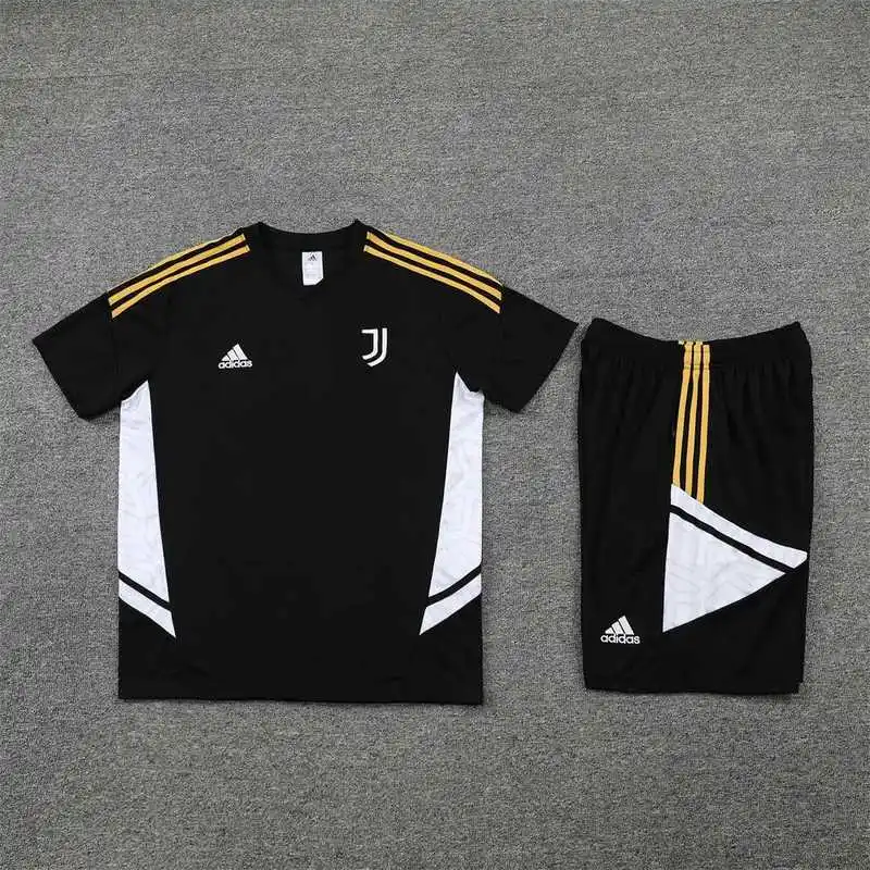 22-23 Juventus Training Suit Short Sleeve Kit Black