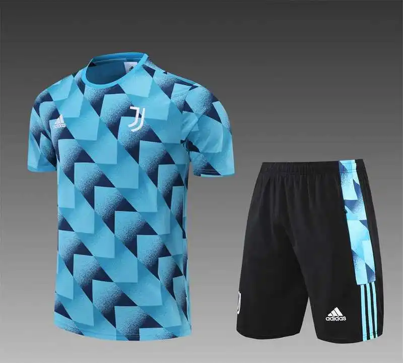 22-23 Juventus Training Suit Short Sleeve Kit Blue Black