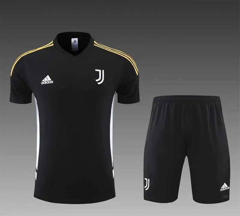 22-23 Juventus Training Suit Short Sleeve Kit Black