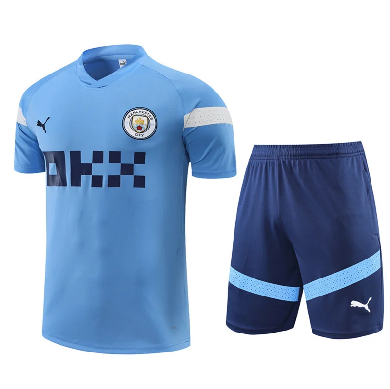 22-23 Manchester City Training Kit Blue