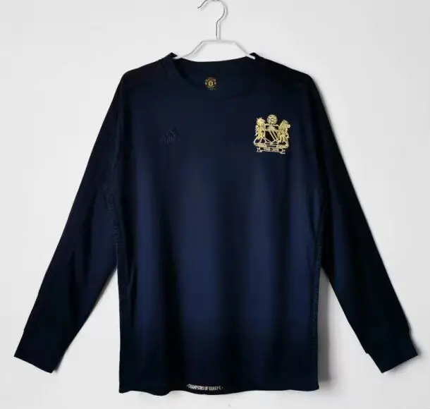 1968 Manchester City jersey dark blue long sleeve