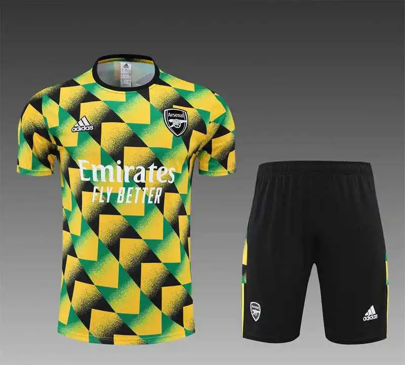 22-23 Arsenal Training Suit Short Sleeve Kit Yellow Camo