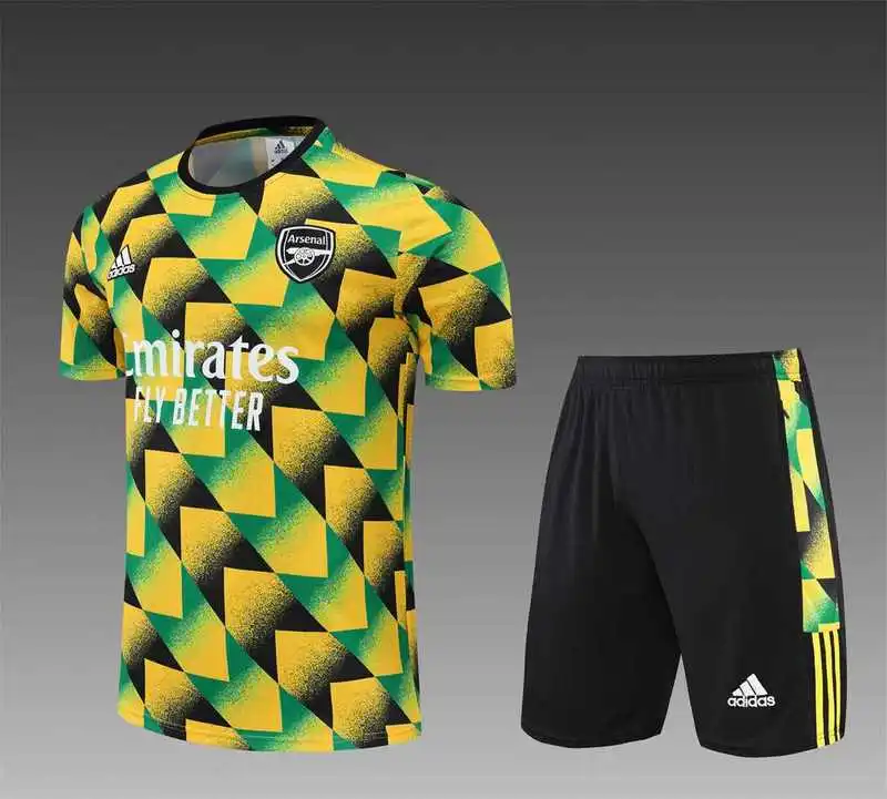 22-23 Arsenal Training Suit Short Sleeve Kit Yellow Camo