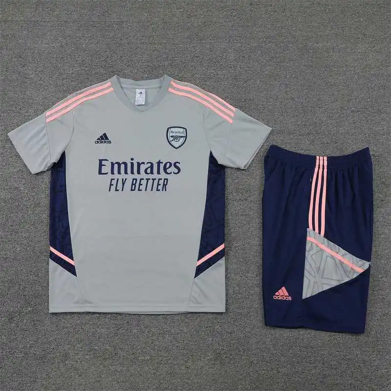 22-23 Arsenal training suit short sleeve kit Grey