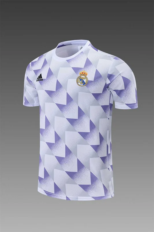 22-23 Real Madrid training suit short sleeve kit white blue