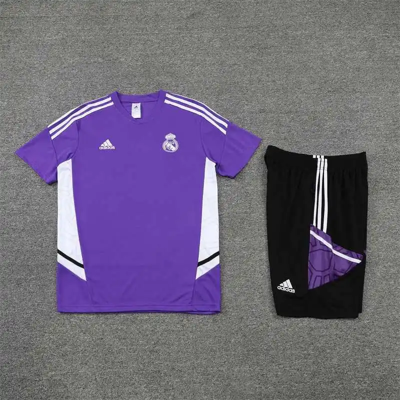 22-23 Real Madrid Training Suit Short Sleeve Kit Purple