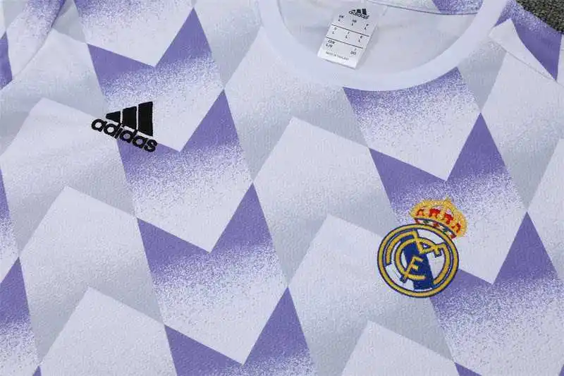 22-23 Real Madrid training suit short sleeve kit white blue