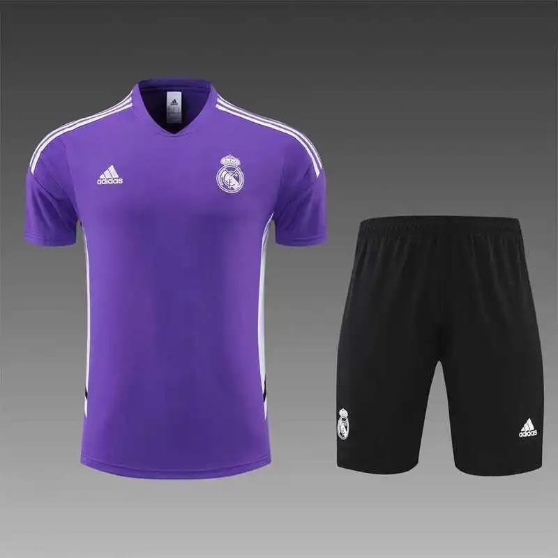 22-23 Real Madrid Training Suit Short Sleeve Kit Purple