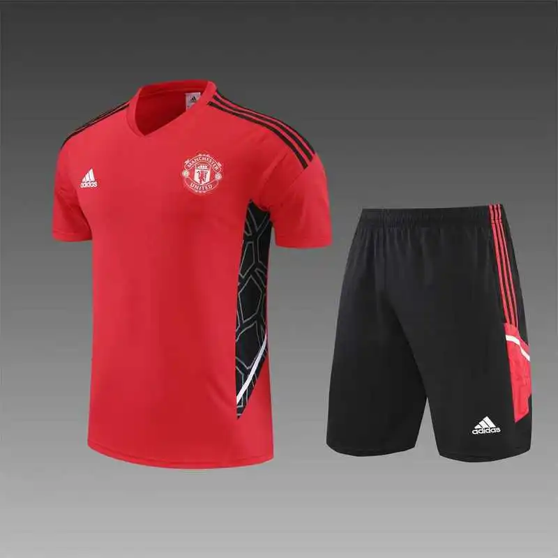 22-23 Manchester United jersey Training Suit Short Sleeve Kit Red