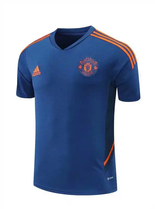 22-23 Manchester United jersey Training Suit Short Sleeve Kit Blue