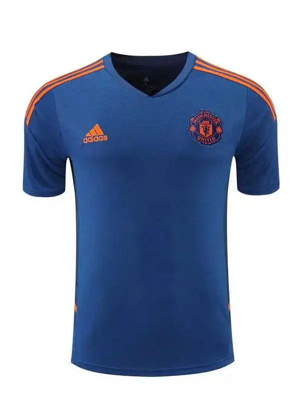 22-23 Manchester United jersey Training Suit Short Sleeve Kit Blue