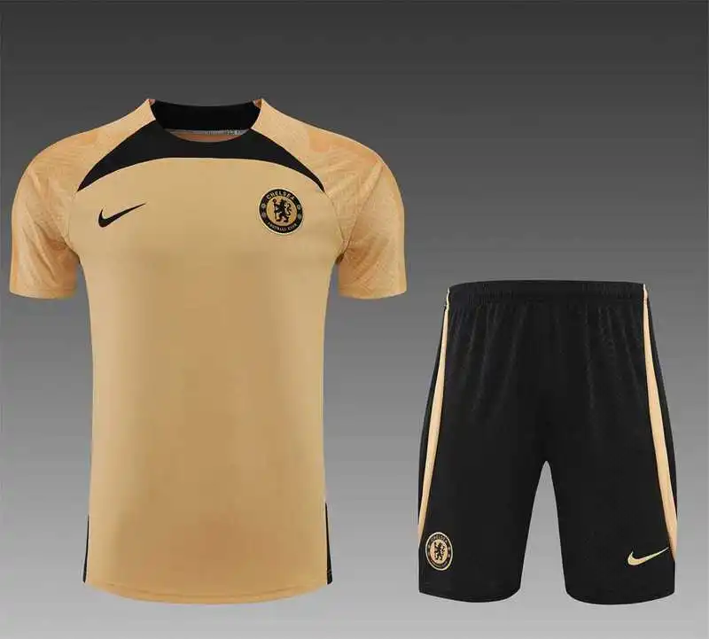 22-23 Chelsea Training jersey Short Sleeve Kit Gold