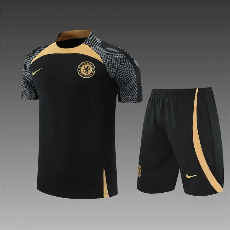 22-23 Chelsea training jersey suit short sleeve kit black