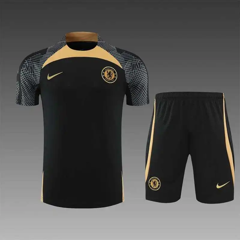 22-23 Chelsea training jersey suit short sleeve kit black