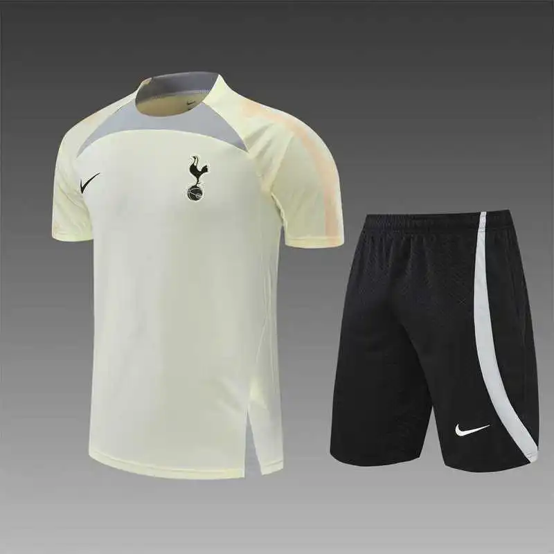 22-23 Tottenham jersey training suit short sleeve kit Beige