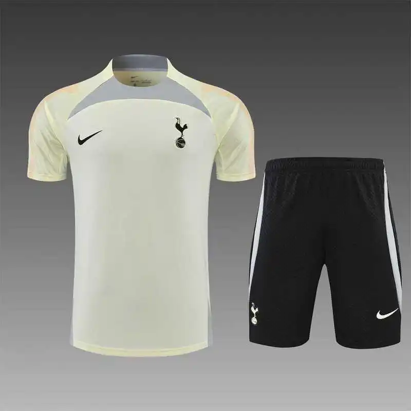 22-23 Tottenham jersey training suit short sleeve kit Beige