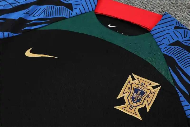 2022 Portugal jersey Training Suit Short Sleeve Kit Black