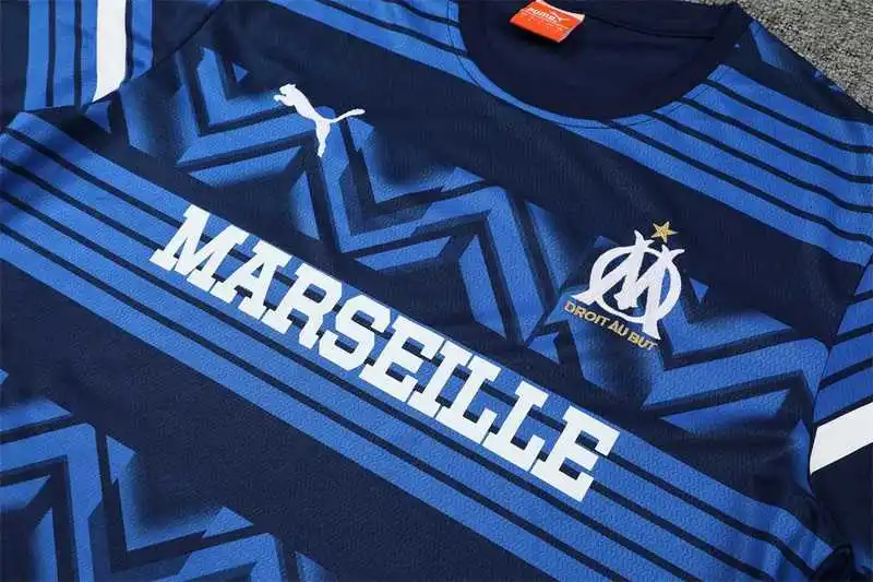 22-23 Marseille jersey training suit short sleeve kit blue