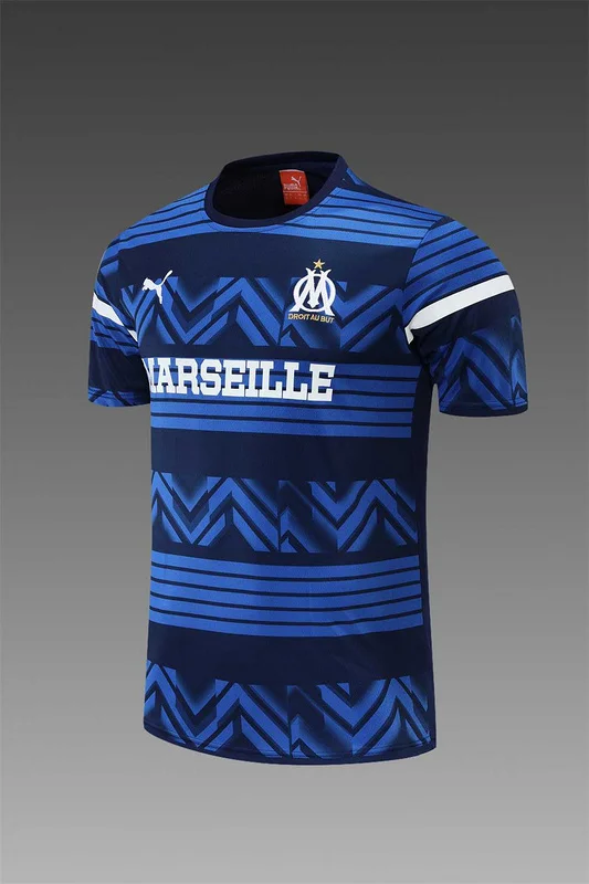 22-23 Marseille jersey training suit short sleeve kit blue