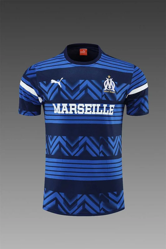 22-23 Marseille jersey training suit short sleeve kit blue