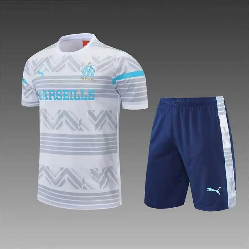 22-23 Marseille jersey vest training suit kit dark blue white