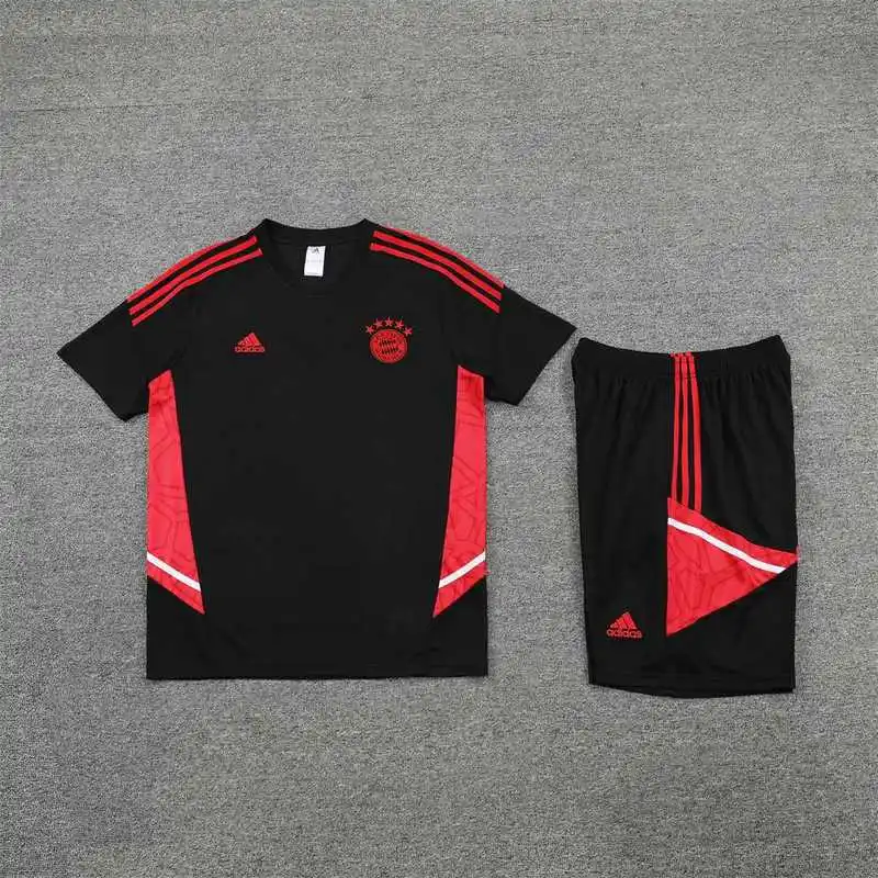 22-23 Bayern munich jersey training suit short sleeve kit black