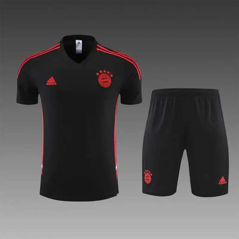 22-23 Bayern munich jersey training suit short sleeve kit black