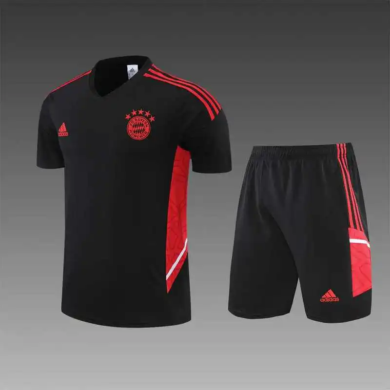 22-23 Bayern munich jersey training suit short sleeve kit black