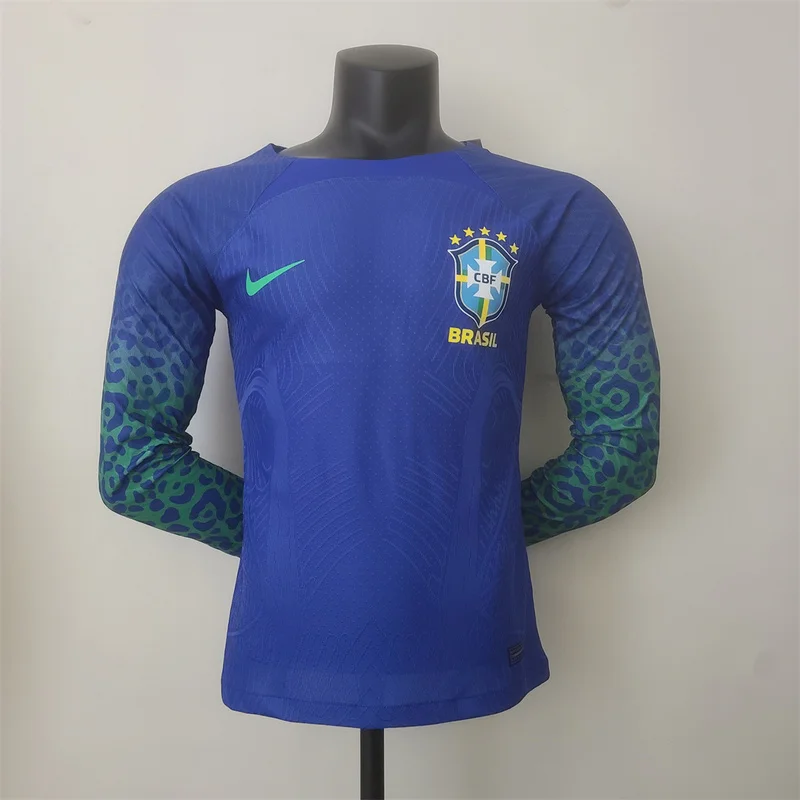 2022 Brazil jersey away player version long sleeve