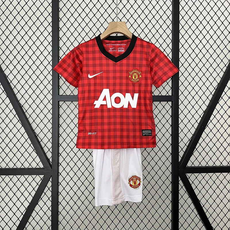 12-13 Manchester United home kids kit soccer jersey