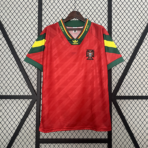 92-94 Portugal Home red soccer jersey Fan version