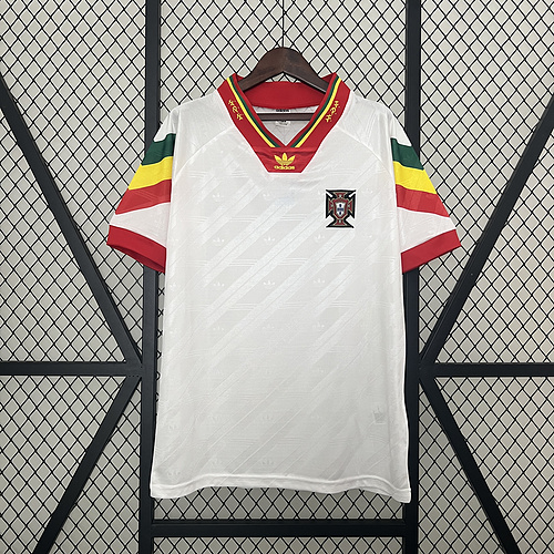 92-94 Portugal Away white soccer jersey Fan version