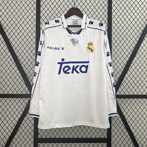94-96 Real Madrid home long sleeve soccer jersey La Liga