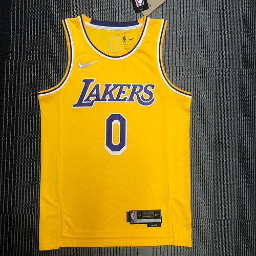 75th anniversary NBA Los Angeles Lakers jersey  Yellow #0 nick yang NBA