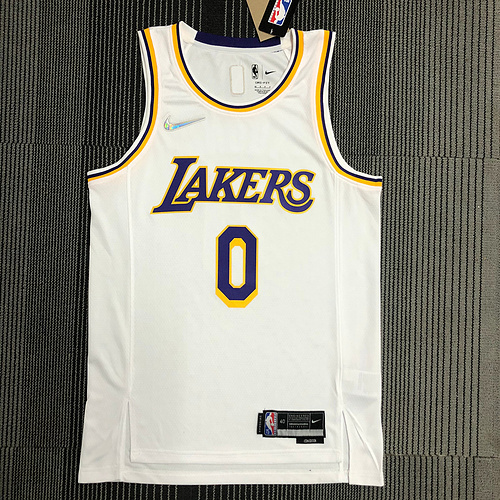 75th anniversary NBA Los Angeles Lakers jersey  White #0 Westbrook NBA