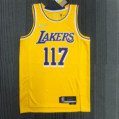 75th anniversary NBA Los Angeles Lakers jersey  Yellow X-BOX co branded 117号 NBA