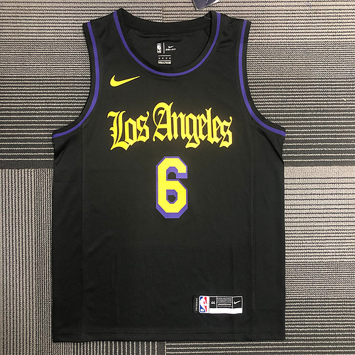 NBA Los Angeles Lakers jersey  Black Latin #6 James NBA