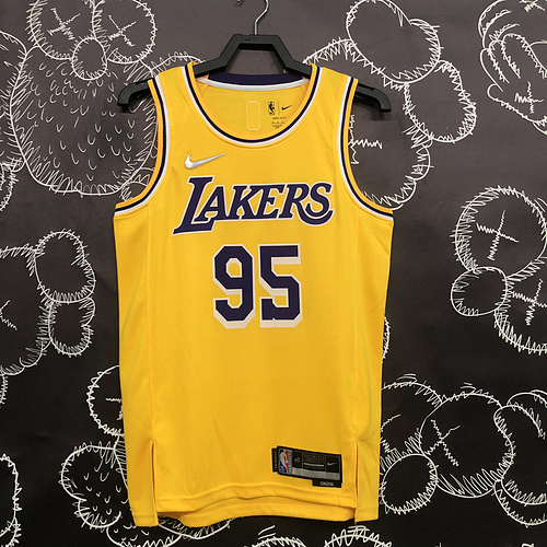 75th anniversary NBA Los Angeles Lakers jersey  Yellow 95号 Anderson NBA
