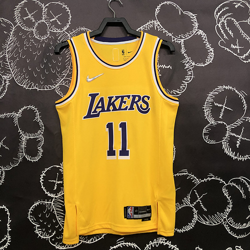75th anniversary NBA Los Angeles Lakers jersey  Yellow 11号 Irving NBA