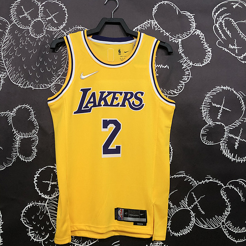 75th anniversary NBA Los Angeles Lakers jersey  Yellow #2 Irving NBA