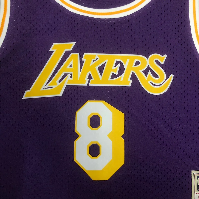 Mitchell Ness Women navel-baring retro Los Angeles Lakers jersey  Purple #8 Kobe Bryant