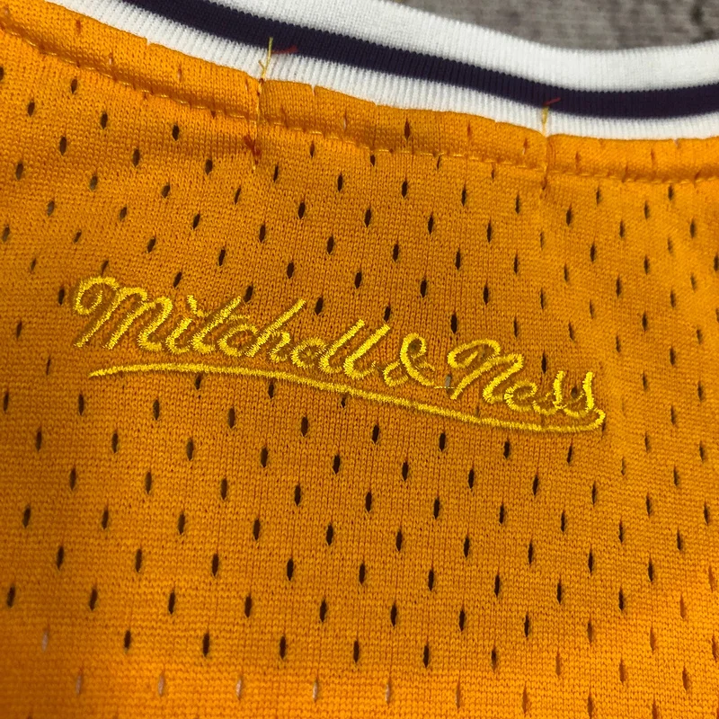 Mitchell Ness Women navel-baring retro Los Angeles Lakers jersey  Yellow #24 Kobe Bryant