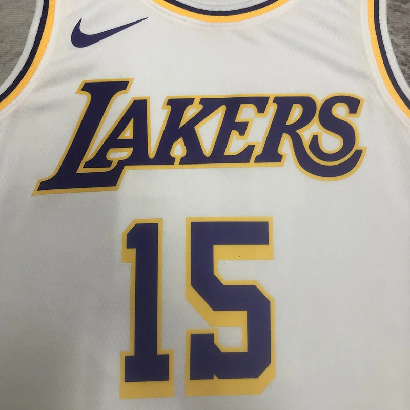 2023 Season NBA Los Angeles Lakers jersey  round neck White #15 Reaves