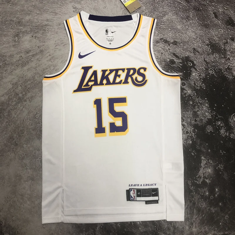 2023 Season NBA Los Angeles Lakers jersey  round neck White #15 Reaves