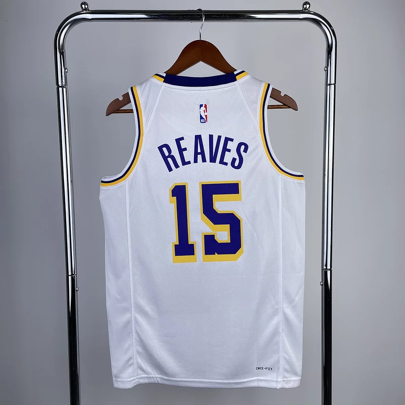 2023 Season NBA Los Angeles Lakers jersey  round neck White #15 Reaves