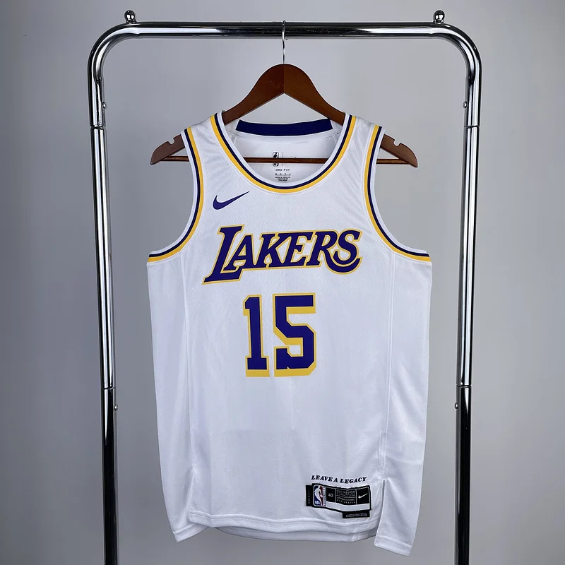 2023 Season NBA Los Angeles Lakers jersey  round neck White #15 Reaves