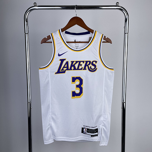 2023 Season NBA Los Angeles Lakers jersey  round neck White #3 Davis Los Angeles Lakers